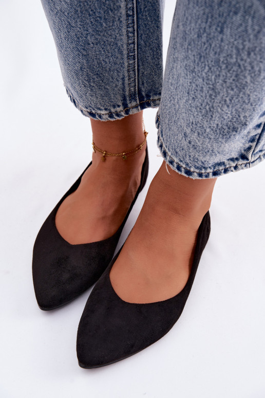 Ballerines noires en daim synthétique Lelisa