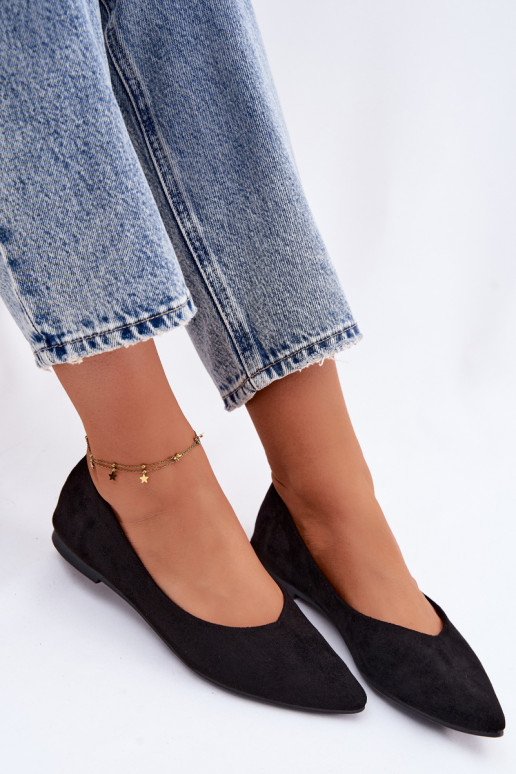Ballerines noires en daim synthétique Lelisa