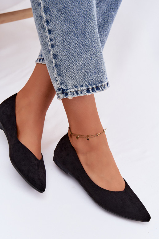 Ballerines noires en daim synthétique Lelisa