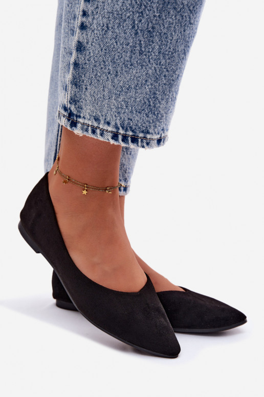 Ballerines noires en daim synthétique Lelisa