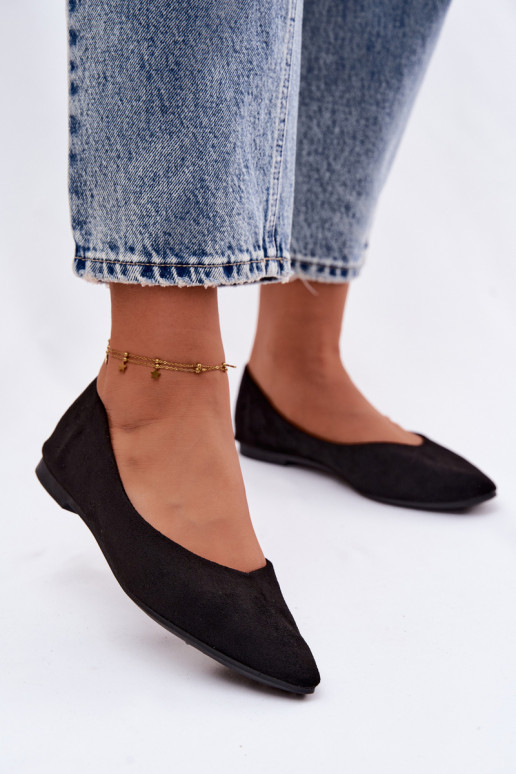 Ballerines noires en daim synthétique Lelisa