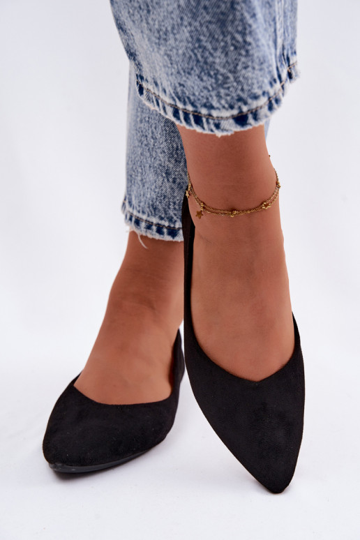 Ballerines noires en daim synthétique Lelisa