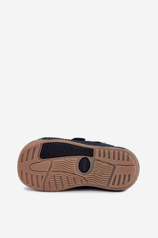 Chaussures pour enfants en cuir bleu foncé Bartek 8631676
