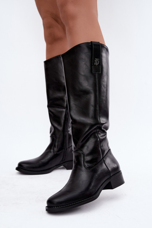 Bottes hautes chaudes noires Ilorelia
