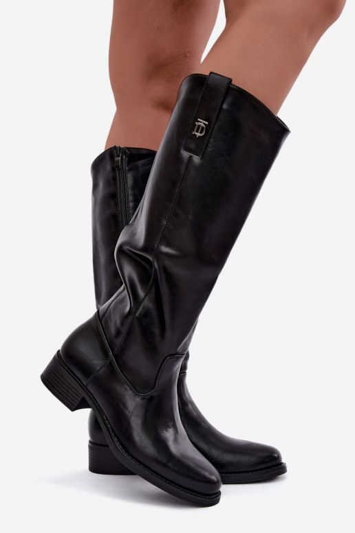 Bottes hautes chaudes noires Ilorelia