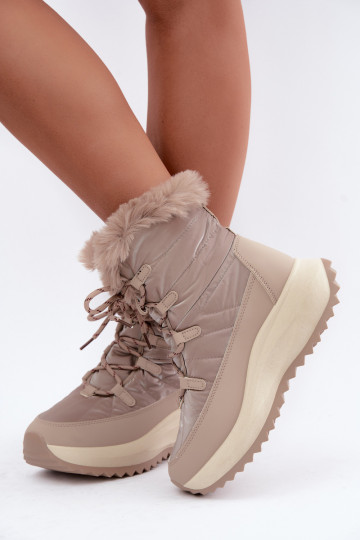 Bottes de neige couleur sable avec plateforme et fourrure Big Star UU274221
