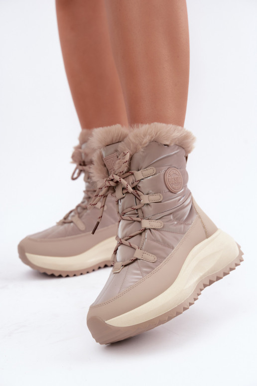 Bottes de neige couleur sable avec plateforme et fourrure Big Star UU274221