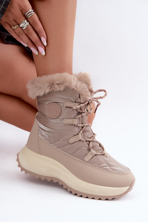 Bottes de neige couleur sable avec plateforme et fourrure Big Star UU274221