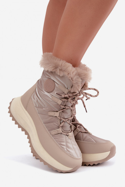 Bottes de neige couleur sable avec plateforme et fourrure Big Star UU274221