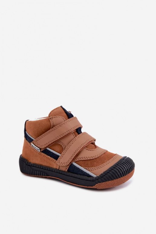 Chaussures pour enfants en cuir marron Bartek 8631673