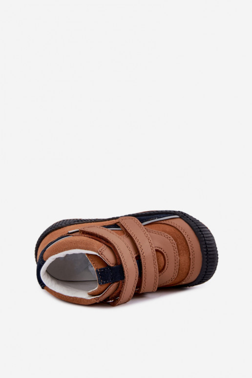 Chaussures pour enfants en cuir marron Bartek 8631673