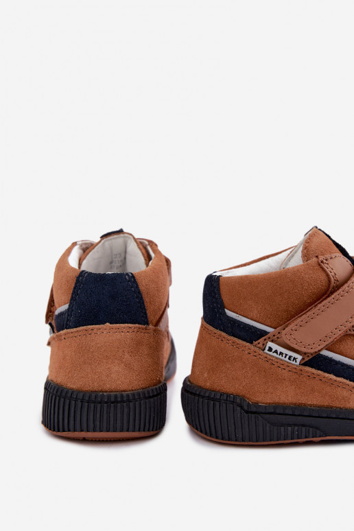 Chaussures pour enfants en cuir marron Bartek 8631673