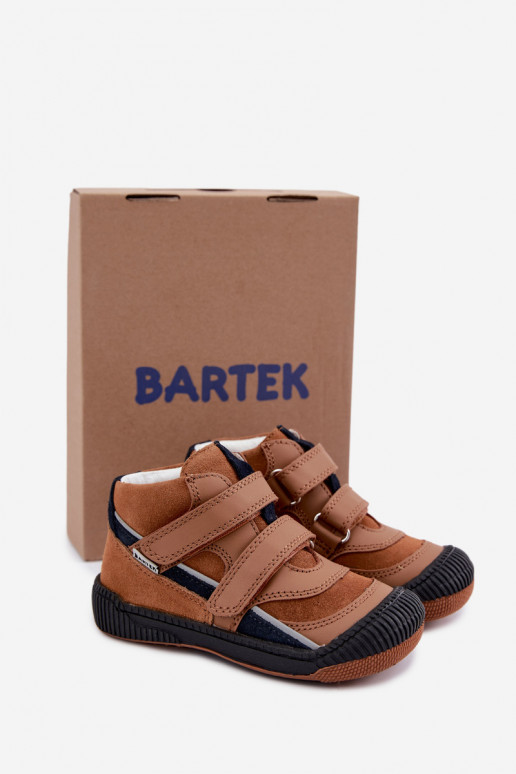 Chaussures pour enfants en cuir marron Bartek 8631673