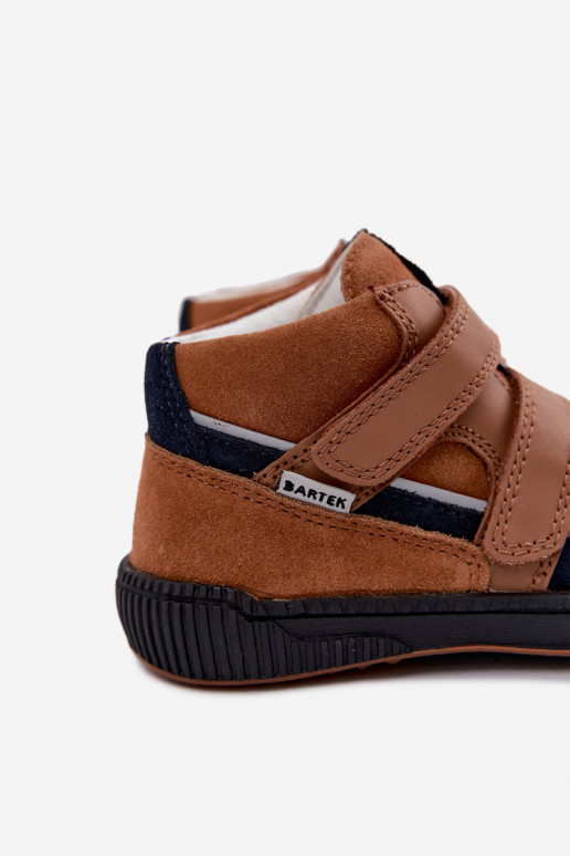 Chaussures pour enfants en cuir marron Bartek 8631673