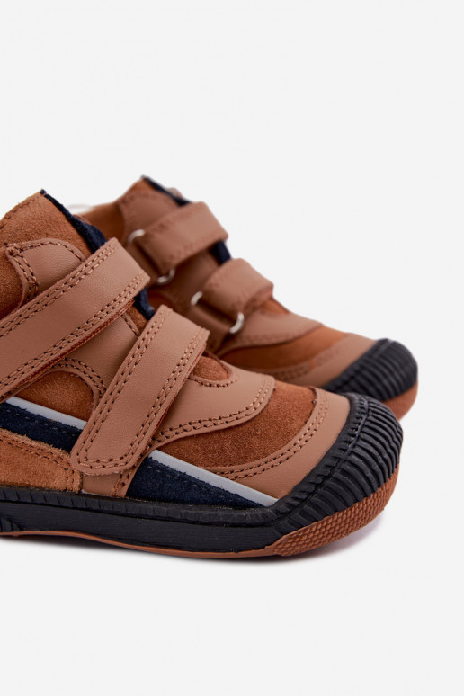 Chaussures pour enfants en cuir marron Bartek 8631673