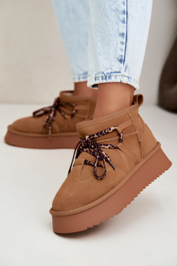 Bottes de neige en faux daim marron avec plateforme et détails élégants GOE UU2N4920 2