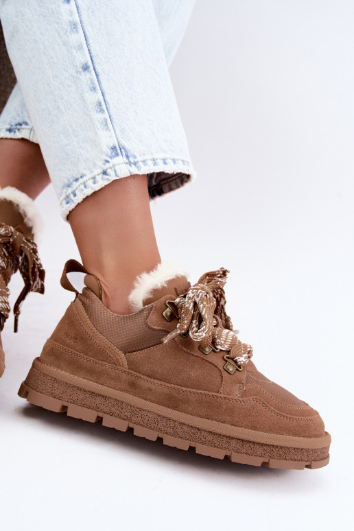 Bottes de neige brunes avec lacets en faux daim GOE UU2N4922