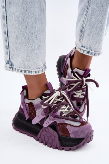 Baskets violettes en faux daim avec plateforme GOE UU2N4016