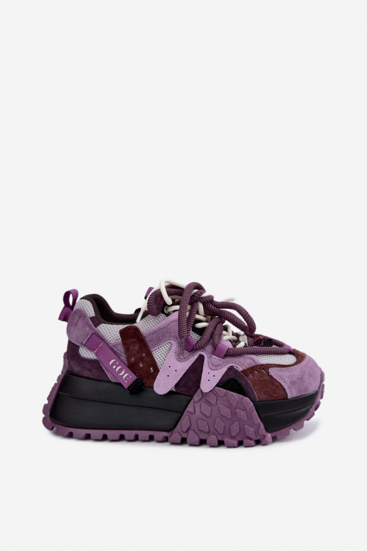 Baskets violettes en faux daim avec plateforme GOE UU2N4016