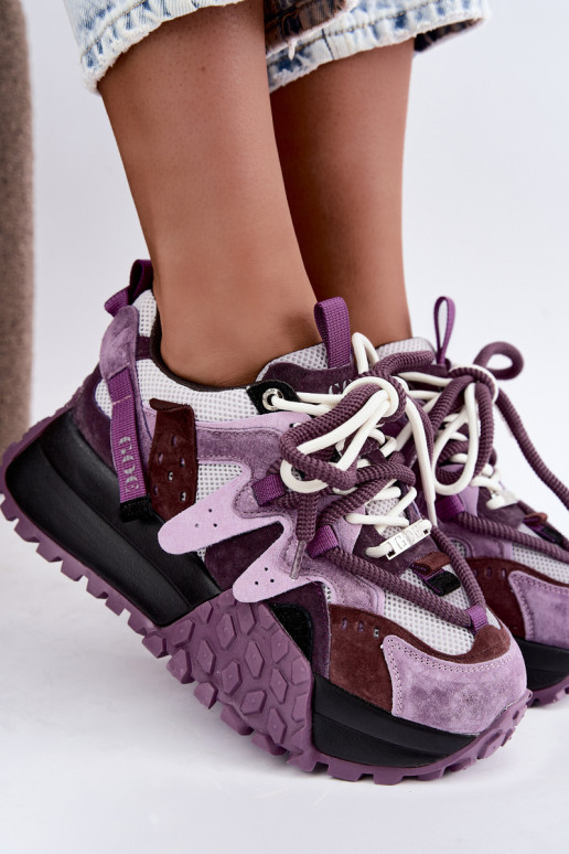 Baskets violettes en faux daim avec plateforme GOE UU2N4016