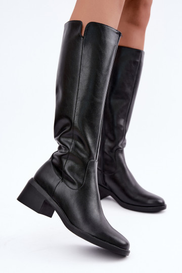 Bottes hautes noires en cuir isolées Klocke Sergio Leone KZ-17 2