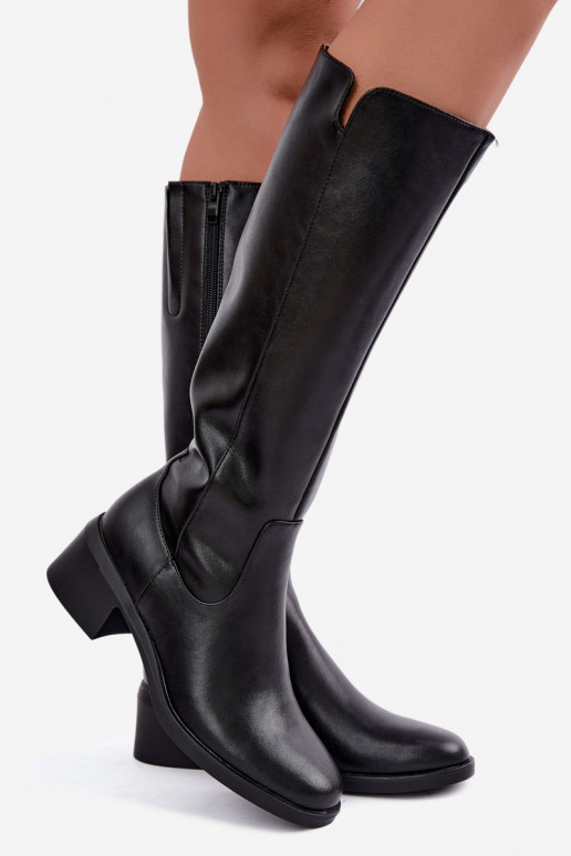 Bottes hautes noires en cuir isolées Klocke Sergio Leone KZ-17