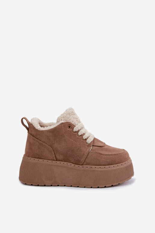 Bottes de neige pour femmes avec plateforme et fourrure Luma sable