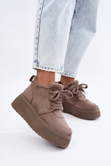 Bottes de neige pour femmes avec plateforme et fourrure Luma argile 2