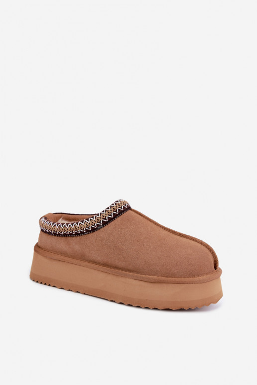 Bottes de neige en daim synthétique avec bande décorative Vinceza 97972 marron
