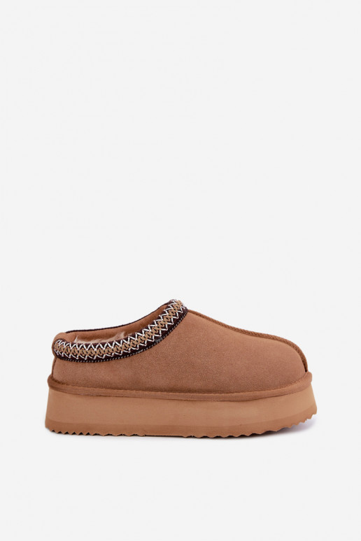 Bottes de neige en daim synthétique avec bande décorative Vinceza 97972 marron