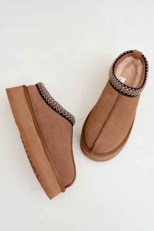 Bottes de neige en daim synthétique avec bande décorative Vinceza 97972 marron