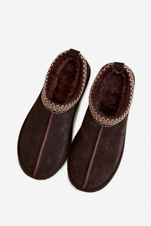 Bottes de neige en daim synthétique avec bande décorative Vinceza 97972 chocolat