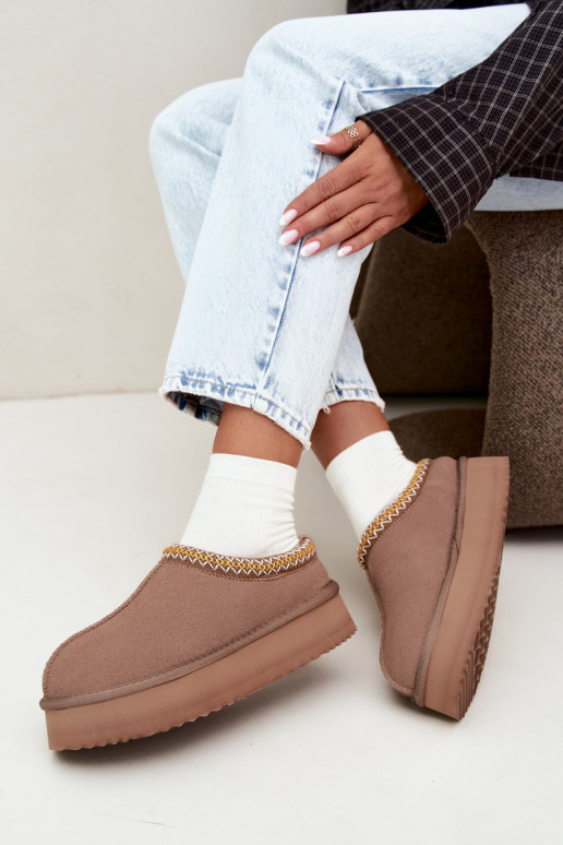 Bottes de neige en daim synthétique avec bande décorative Vinceza 97972 sable
