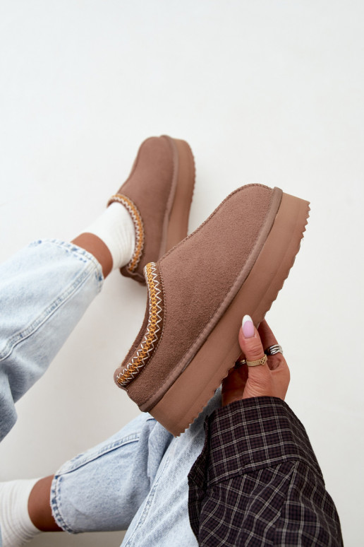 Bottes de neige en daim synthétique avec bande décorative Vinceza 97972 sable