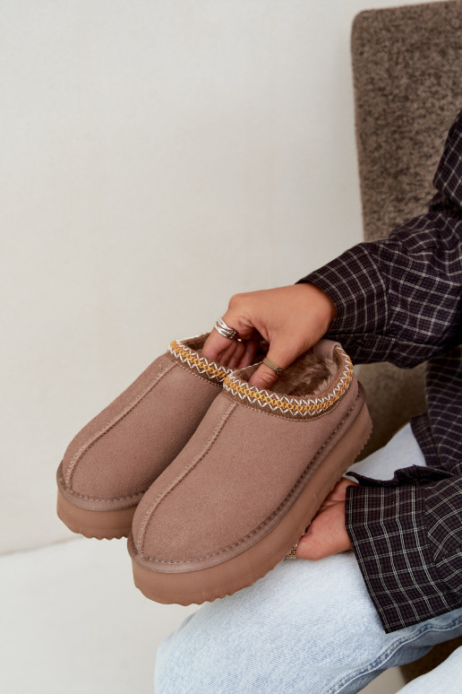 Bottes de neige en daim synthétique avec bande décorative Vinceza 97972 sable