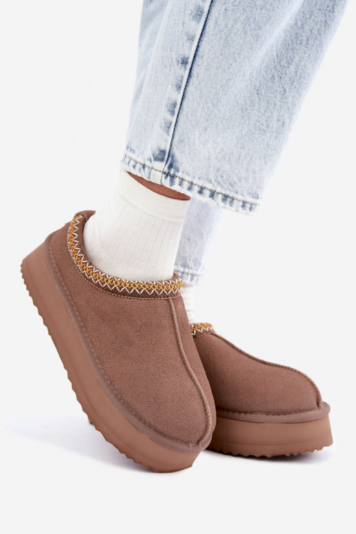 Bottes de neige en daim synthétique avec bande décorative Vinceza 97972 sable