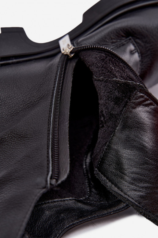 Bottines en cuir isolées avec détails élégants GOE UU2N4138 noires