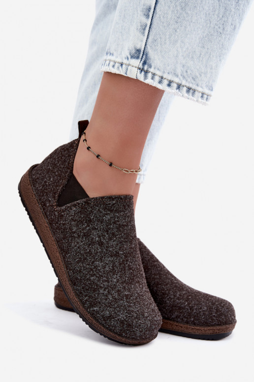 Chaussures d'intérieur pour femmes Inblu NL000013 marron foncé