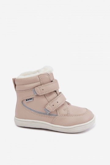 Bottes de neige en cuir pour enfants Barefoot Bartek 8401454 couleur sable
