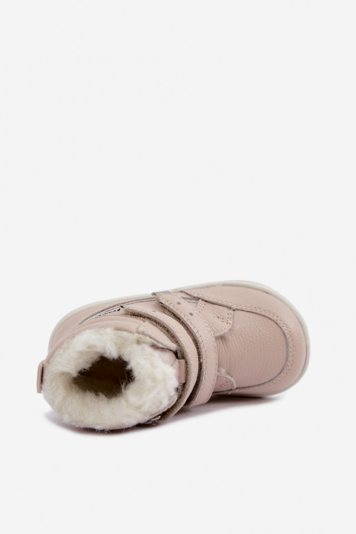 Bottes de neige en cuir pour enfants Barefoot Bartek 8401454 couleur sable