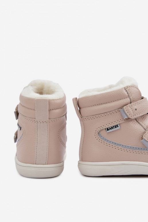 Bottes de neige en cuir pour enfants Barefoot Bartek 8401454 couleur sable