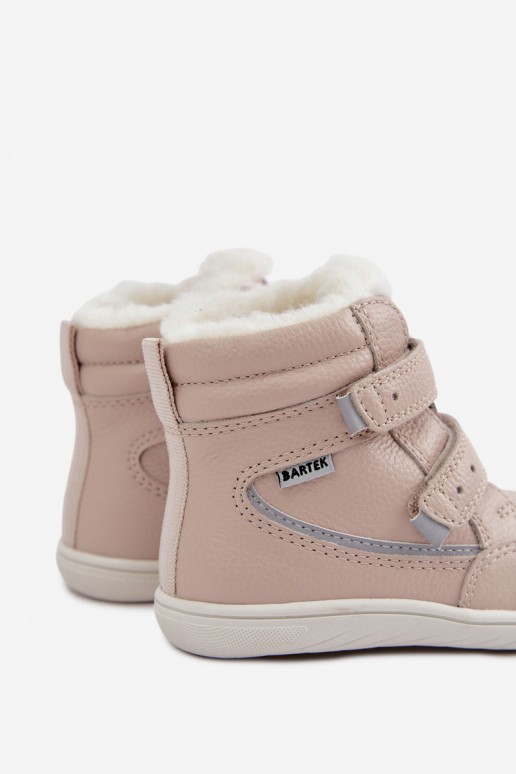 Bottes de neige en cuir pour enfants Barefoot Bartek 8401454 couleur sable