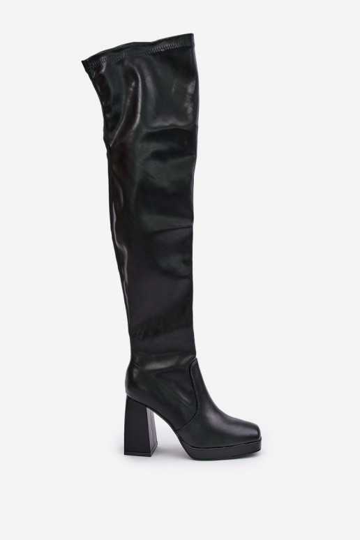 Bottes hautes avec talons en noir Liatheia