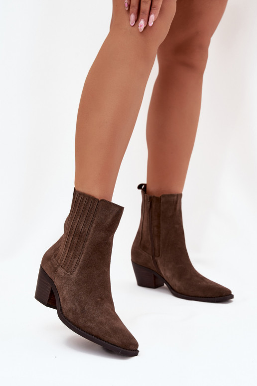 Bottines en daim synthétique avec isolation à l'intérieur, en kaki Arelia