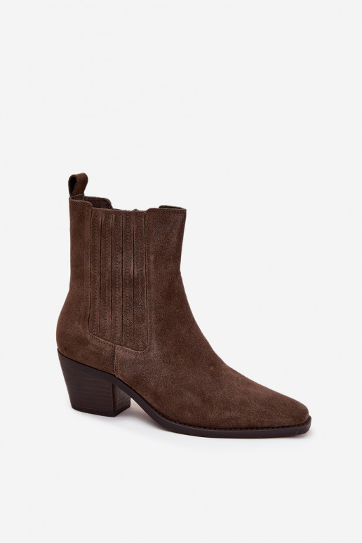 Bottines en daim synthétique avec isolation à l'intérieur, en kaki Arelia