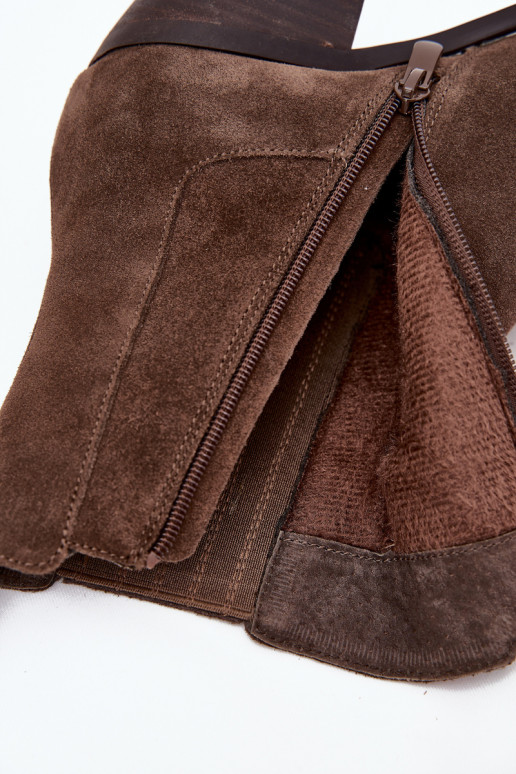 Bottines en daim synthétique avec isolation à l'intérieur, en kaki Arelia