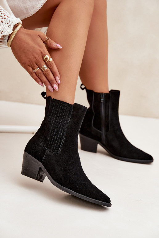 Bottines en daim synthétique avec isolation à l'intérieur, en noir Arelia