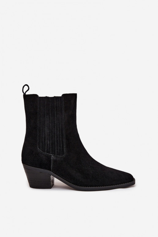 Bottines en daim synthétique avec isolation à l'intérieur, en noir Arelia