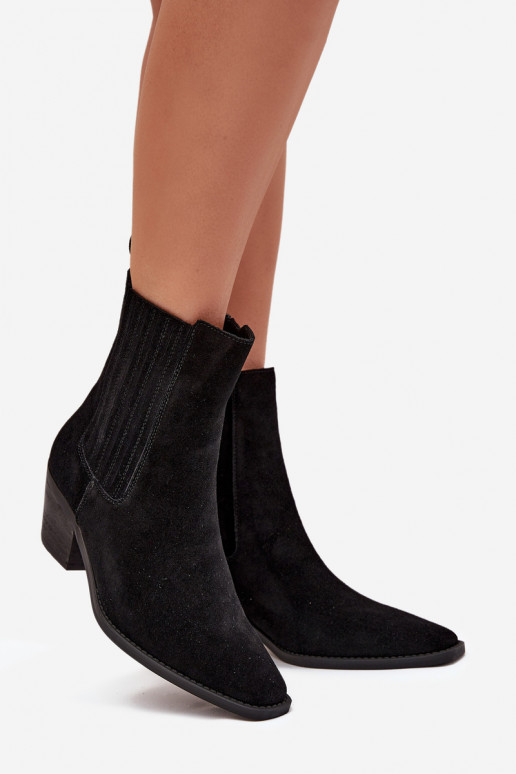 Bottines en daim synthétique avec isolation à l'intérieur, en noir Arelia