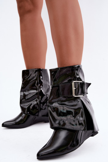 Bottines vernies pour femmes avec plateforme et boucles en noir Vortinia 2
